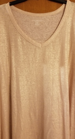 Lane Bryant shimmery peach tee - Picture 1 of 2
